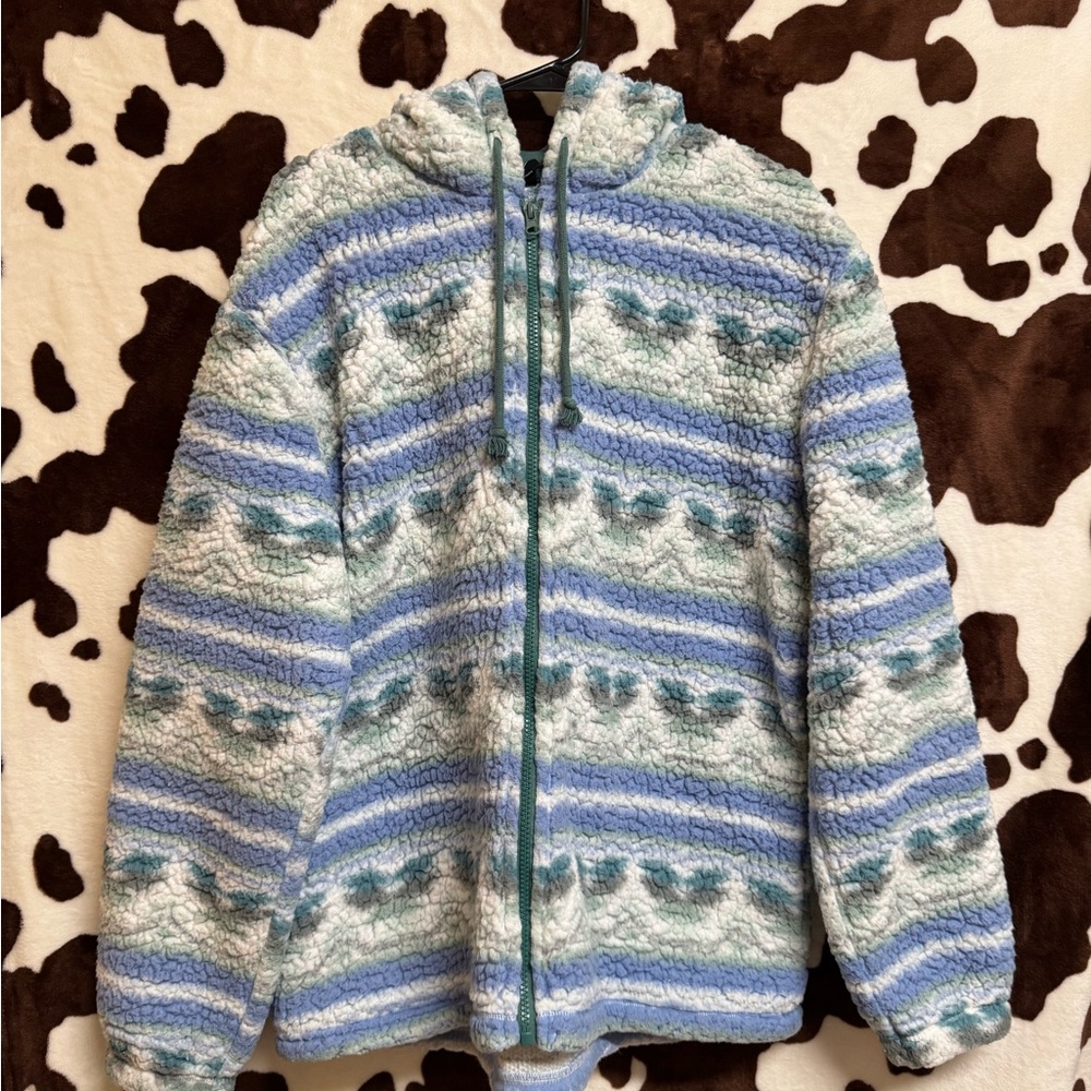 PacSun Sherpa Jacket - Blue and White